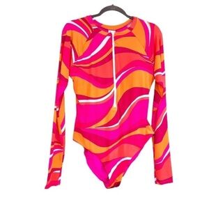 🌸🌺Trina Turk Vivid Vista L/S RashGuard🌸🌺XL